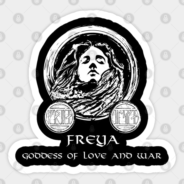 Freya - Viking Goddess Of Love And War Sticker by Styr Designs